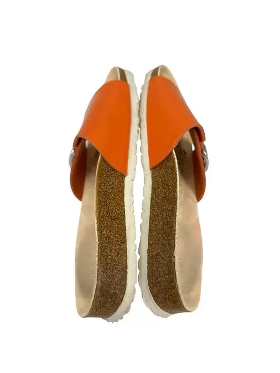 Birkenstock Birkis Catalina Orange Sparkle Anatomical Slide Sandals Size 40 - Picture 5 of 6
